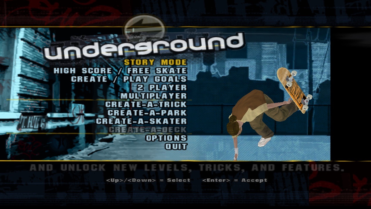 The main menu in the chosen language