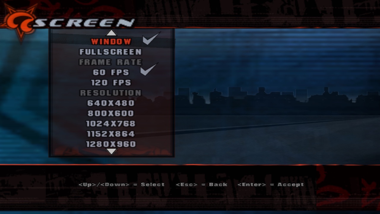 Options, Screen